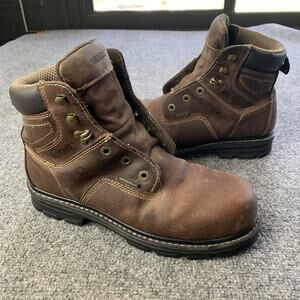 Wolverine Mens Floorhand Steel-Toe Boots Waterproof Leather Brown Size 9M W10103